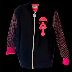 Fendi Black Jacket with Pink Accents